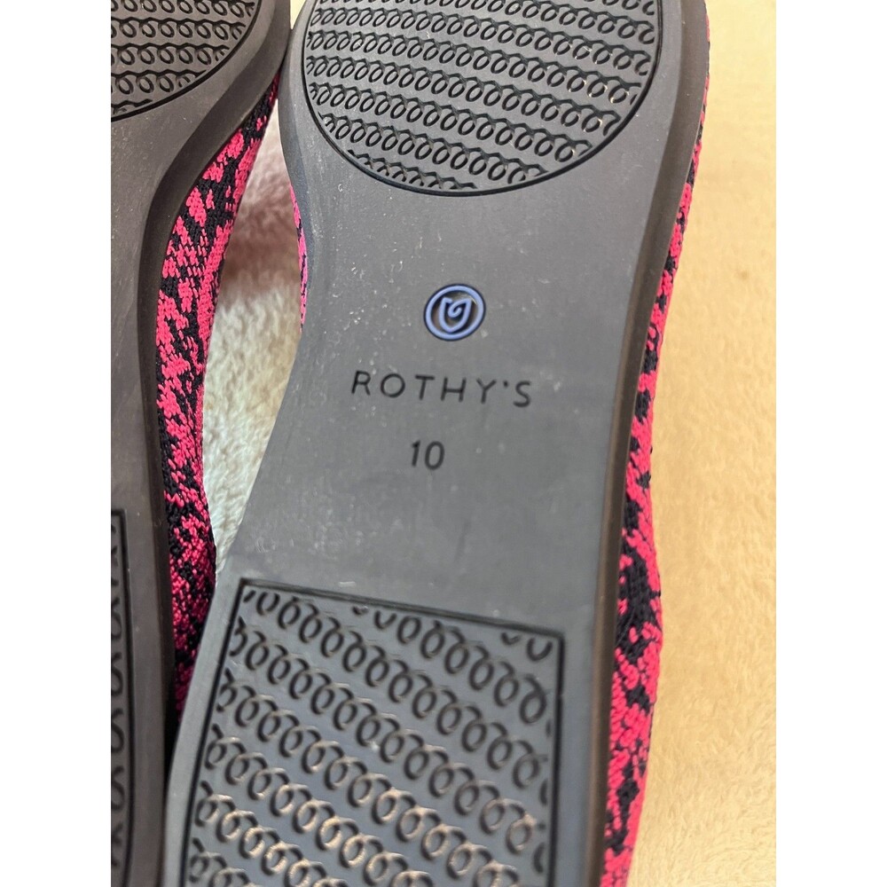 Rothy's Pink and Black Knit Loafers - Picture 9 of 11
